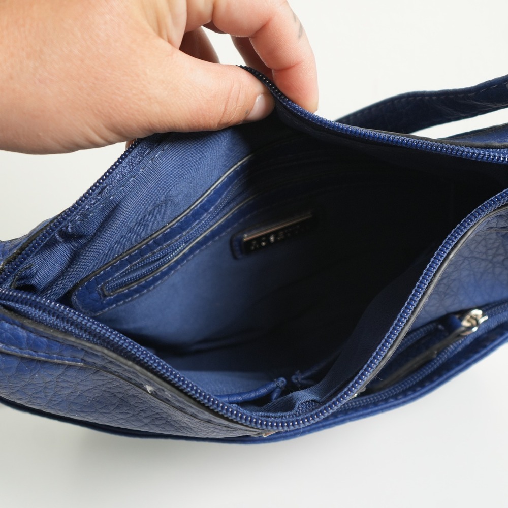 Rosetti Crossbody Bag Womens Medium Blue Pebbled Vegan Leather Adjustable Strap - Picture 3 of 9